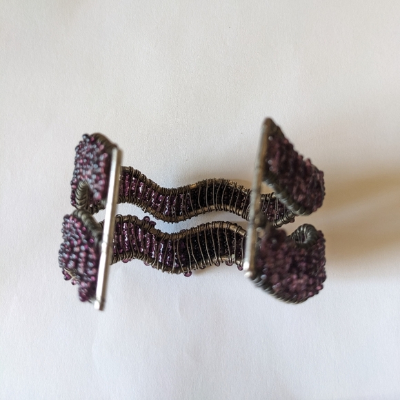Dark Purple Beaded Wave  Bracelet - Picture 8 of 10